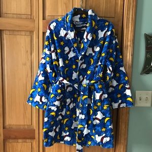 Thick terry bathrobe one size fits all